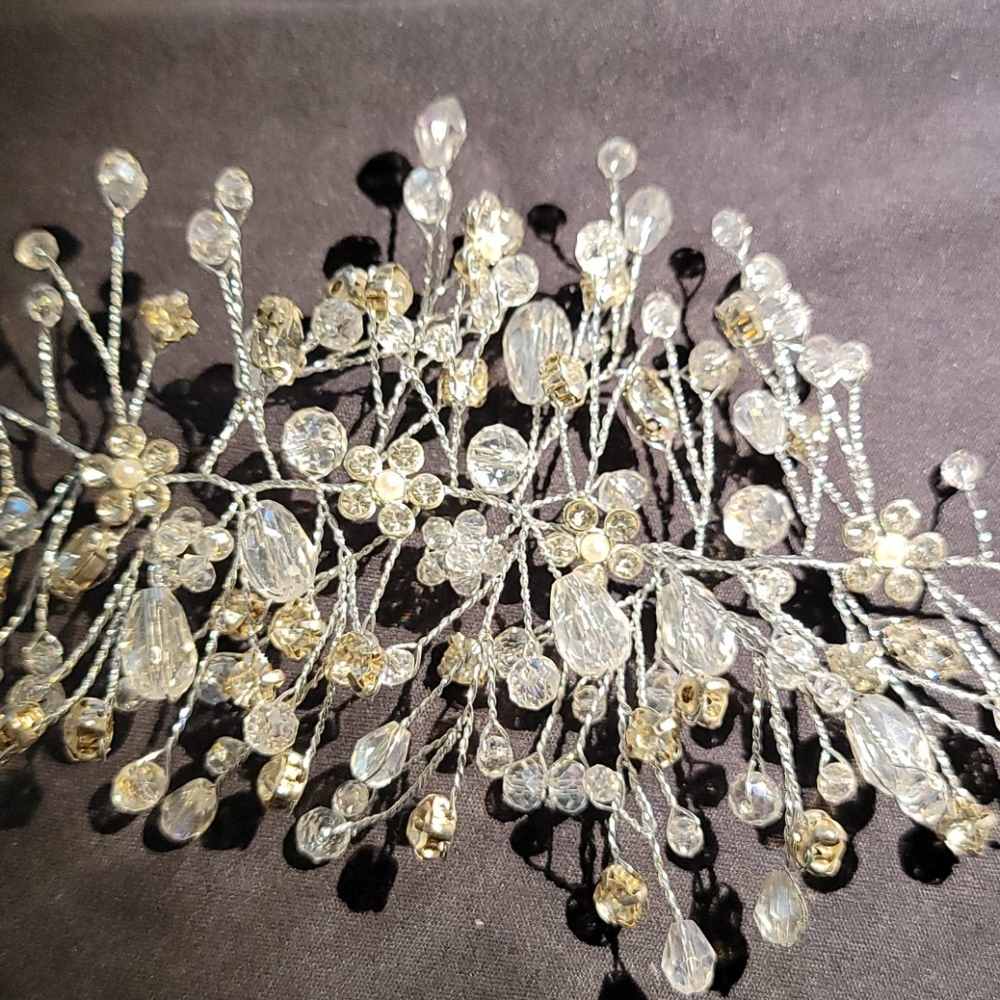 Faux diamond bridal hair piece